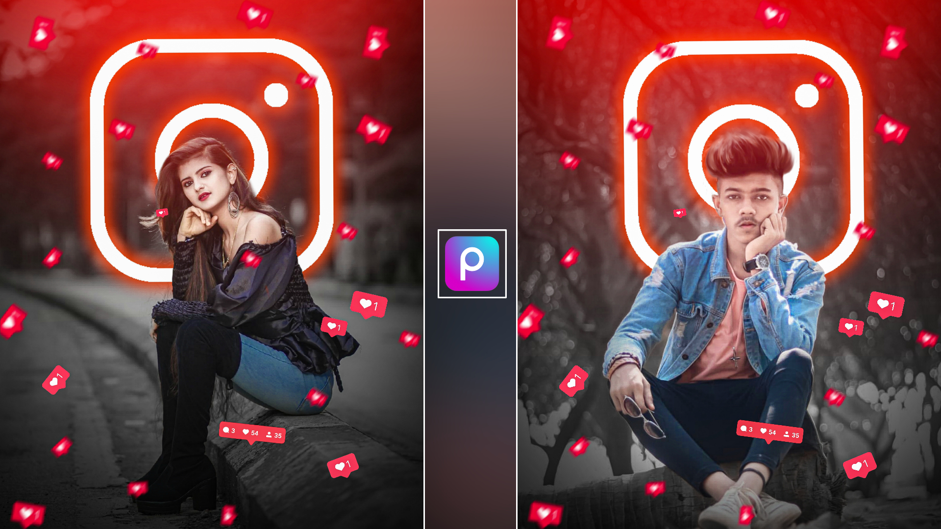 Instagram glowing logo & like png download - DJ PHOTO EDITING