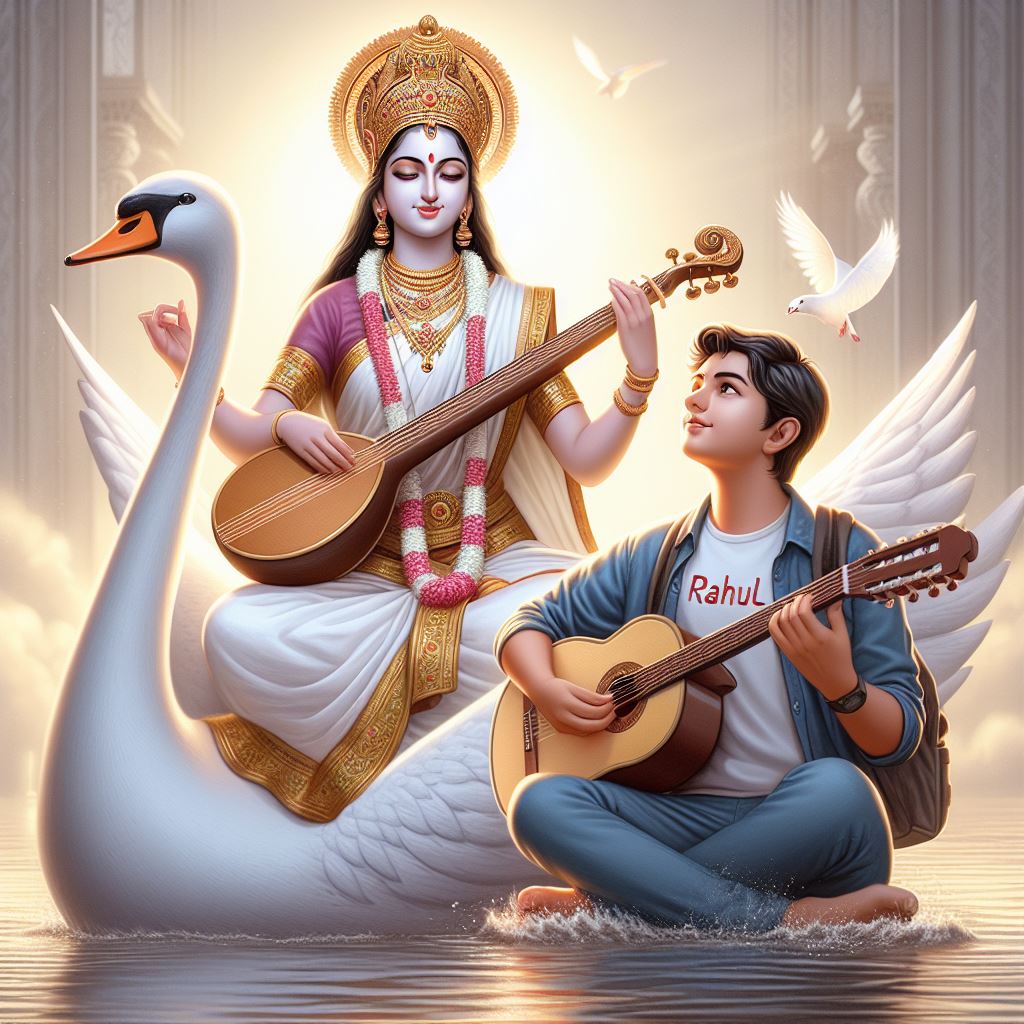 Saraswati Puja Ai Photo Editing Prompt Link 2024 Bing Image Creator